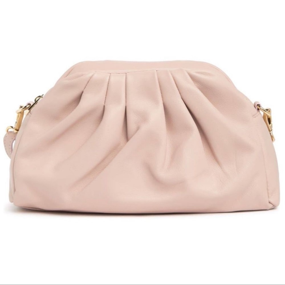 Italian leather clutch crossbody purse